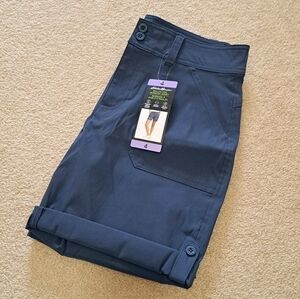 NWT Eddie Bauer Bermuda Shorts  Women's Size 4 Blue Rolled Hem